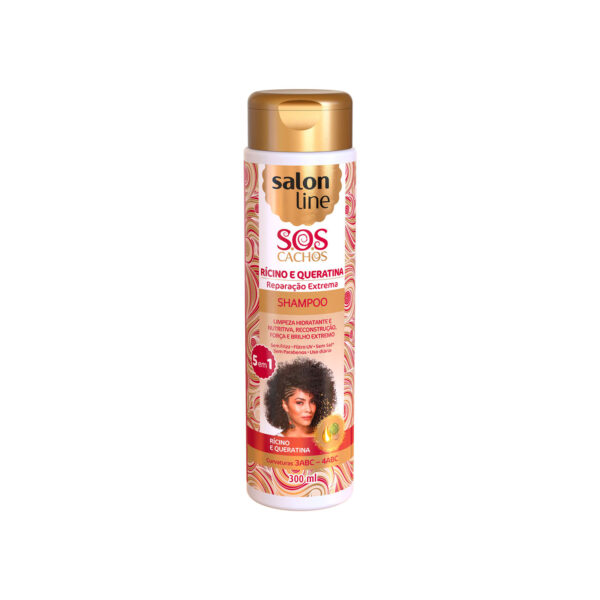 Shampoo SOS Rícino e Queratina Salon Line