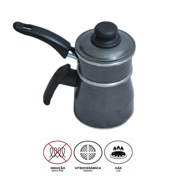 Cuscuzeira de Alumínio Expresso Luxo com Cabo Craqueada DuSertão