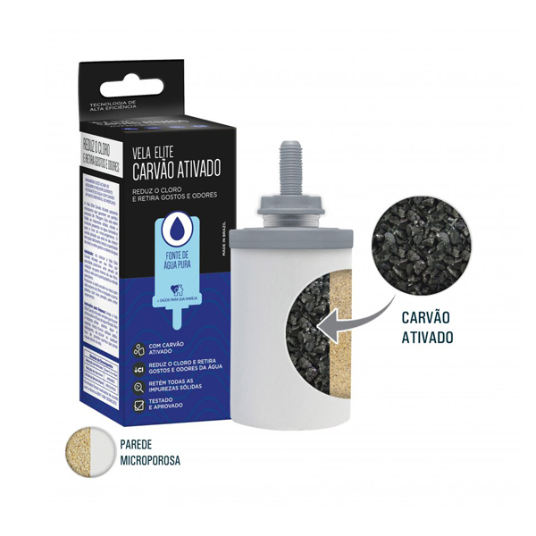 Vela para filtro de barro carvão ativado