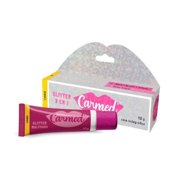 Carmed Rosa Glitter 3 em 1 Hidratante Labial 10g
