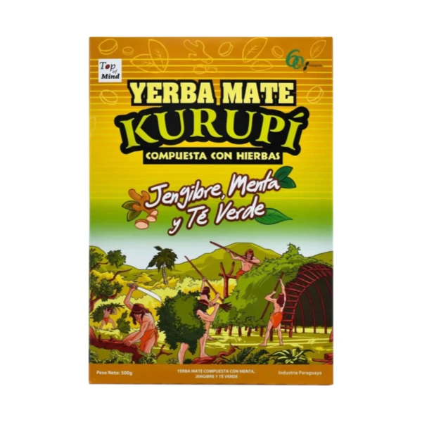 Erva Mate Kurupi Gengibre Menta e Chá Verde