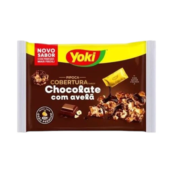 Pipoca de Micro-ondas Cobertura de Chocolate com Avelã